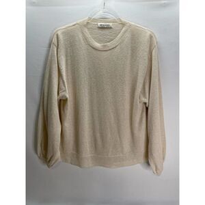Masscob Cream Baby Alpaca Blend Lightweight Sweater Loose Oversized XS (fit MED)